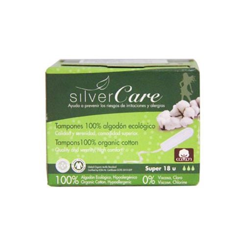 Organic Tampon 3 Drop Silvercare Super 18Pcs- Org Tampon 3 Drop Silvercare Super 18Pcs