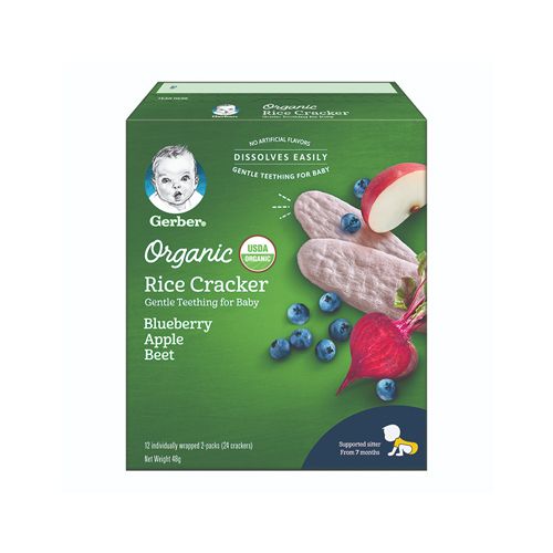 Organic Blueberry, Apple, Radish Rice Cake Gerber 48G- Org Blueberry, Apple, Radish Rice Cake Gerber 48G
