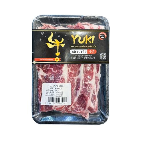 Thịt Cổ Bò Yuki Cắt Lát Đông Lạnh Yukibeef 200G- Thịt Cổ Bò Yuki Cắt Lát Đông Lạnh Yukibeef 200G