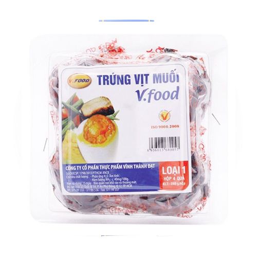 Trứng Vịt Muối Vfood Hộp 4 Quả- 