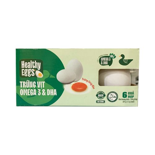 Trứng Vịt Omega 3 & Dha Healthy Eggs 372G (6 Quả/Hộp)- 