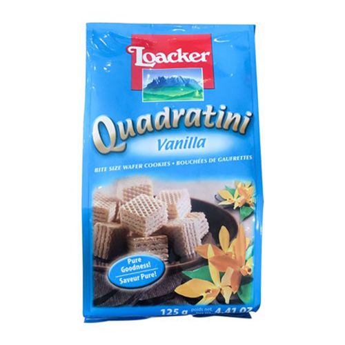 Vanilla Wafer Cookies Quadratini Loacker 125G- Vanilla Wafer Cookies Quadratini Loacker 125G