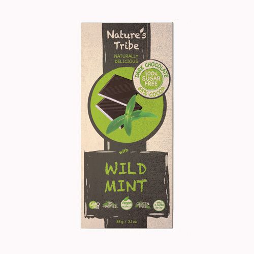 Chocolate Đen Bạc Hà Không Đường Nature'S Tribe 88G