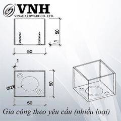 Bọc chân bàn 50x50x50x1mm, sơn đen mờ - VNH5050501-VNH5050501