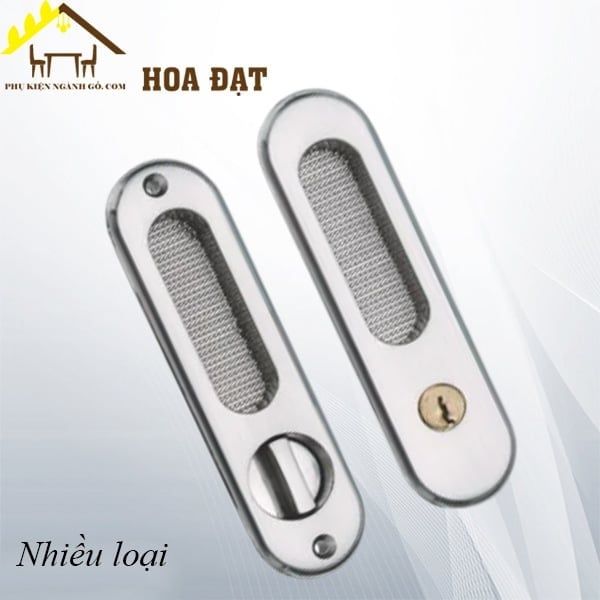 Khóa cửa lùa hợp kim Vinahardware, màu niken bạc xước - KT74078