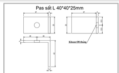 Bas sắt 40x40x25, dày 3mm, không sơn