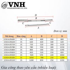 Ray trượt bàn cánh bướm Vinahardware, bản 35mm - ST35600Z1