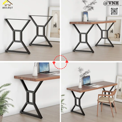 Chân bàn chữ X Vinahardware, sơn đen mờ - VNH710710