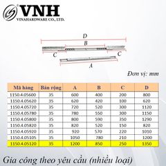 Ray trượt bàn cánh bướm Vinahardware, bản 35mm - ST35600Z1
