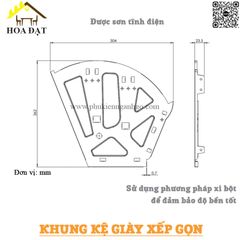 Bản lề tủ giày (kệ giày) Vinahardware thông minh 3 tầng sắt sơn tĩnh điện VNH286100