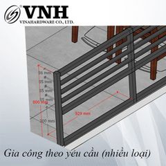 Khung vách ngăn 800x1000mm, sơn đen mờ - VNH8001000B-VNH8001000B