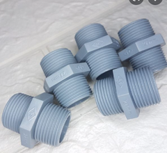 Đầu nối kép nhựa 2 đầu ren