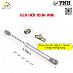 Ben hơi Vinahardware loại 100N, 270mm, xilanh đồng, màu xám, đầu nhựa, phụ kiện 1mm VNH P270GU-P270GU