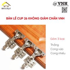 Bản lề cup 26 không giảm chấn Vinahardware, đế cố định