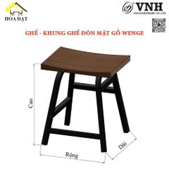 Khung ghế đôn sắt Vinahardware sơn đen tĩnh điện VNH