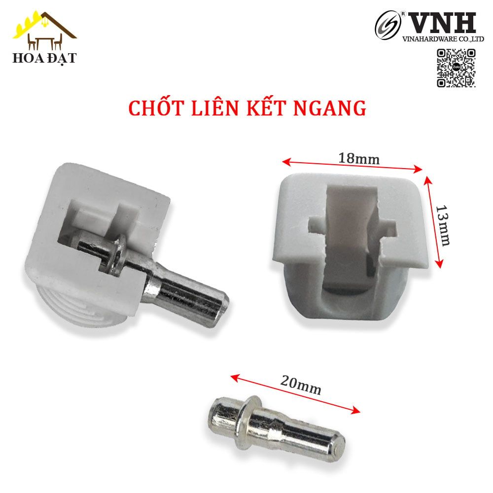 Chốt liên kết ngang Vinahardware màu xám loại 17.5x21mm - CC17521UN