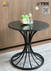 Khung bàn tròn Vinahardware kích thước 500x450mm, sơn đen tĩnh điện - Kiểu dáng loa kèn - VNH500450