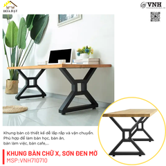 Chân bàn chữ X Vinahardware, sơn đen mờ - VNH710710