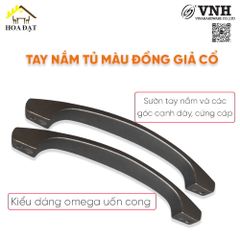 Tay nắm tủ Vinahardware màu đồng giả cổ, kích thước 128mm HD0043C-HD0043C