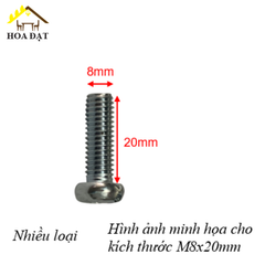 Bulong đầu tròn bake Vinahardware loại M8, màu trắng - PCS815
