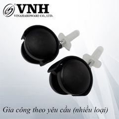 Bánh xe nhựa, loại tyren trơn, không khóa, màu đen - Phi 40mm - M6x27-CT8238