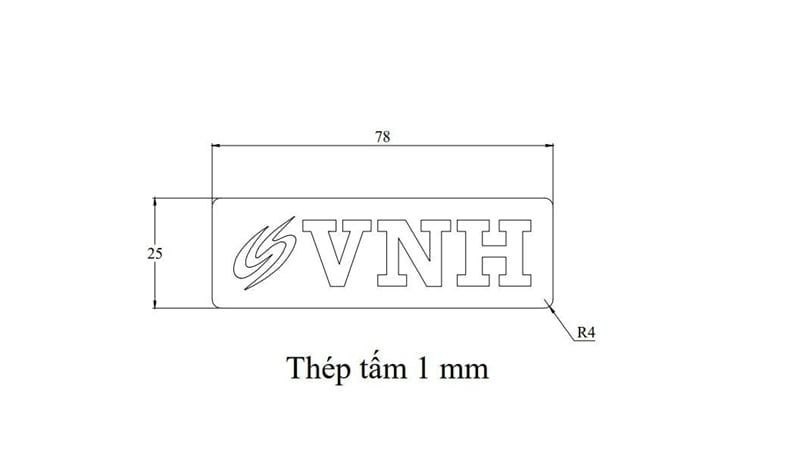 Khuôn dập chữ logo VNH - 78x25- VNH7825