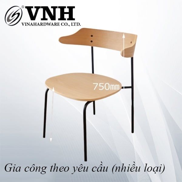 Khung ghế sắt Vinahardware, sơn đen tĩnh điện - VNH750522492B