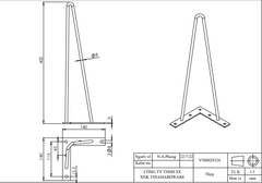 Chân bàn sắt hai nan 400mm - VNH028324