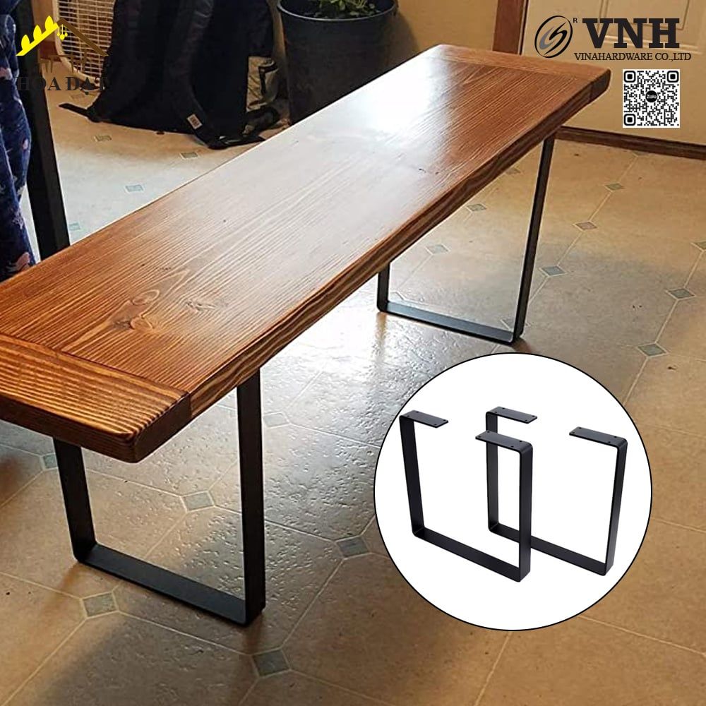 Khung chân bàn sắt vuông Vinahardware, sơn đen mờ - VNH71040B