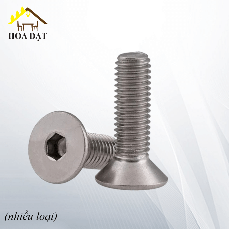 Bulong M6 đầu côn Vinahardware, màu nikel-HSS675NK- Con