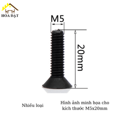 Bulong đầu côn bake Vinahardware loại M4, M5, màu đen-HSS510BKB
