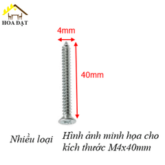 Vít đầu bằng răng nhuyễn Vinahardware loại M3, M3.5, M4, M5 màu trắng