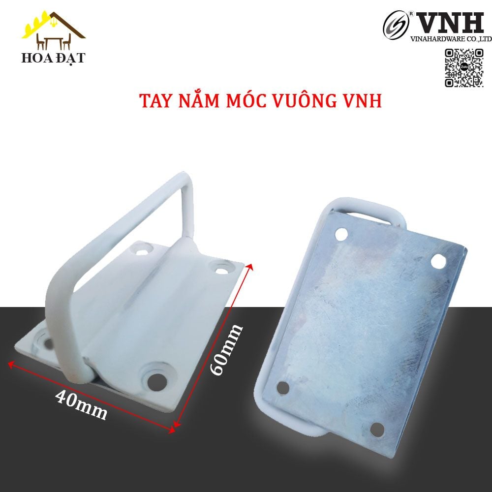Tay nắm móc vuông Vinahardware kích thước 40x60mm, kèm then - HDHK86