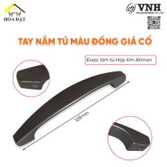 Tay nắm tủ Vinahardware màu đồng giả cổ, kích thước 128mm HD0043C-HD0043C