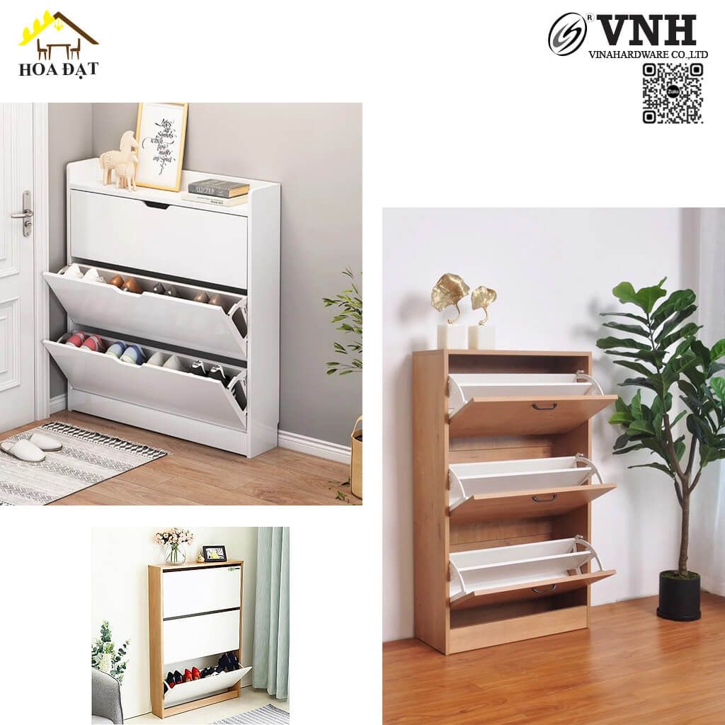 Bản lề tủ giày (kệ giày) Vinahardware thông minh 3 tầng sắt sơn tĩnh điện VNH286100