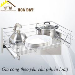 Giá kệ xoong nồi, nan tròn, gắn cánh tủ âm 800mm, inox 201 - VNH6180201-VNH6180201