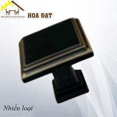Núm tủ vuông Vinahardware màu đen, hợp kim, loại thường - HD0858B
