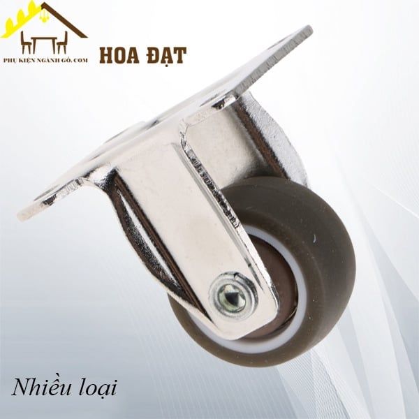 Bánh xe tủ đế vuông TPR Vinahardware, có khóa, màu xám - CT040CD
