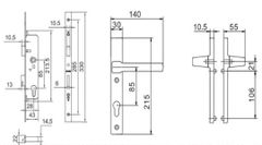 Khóa tay nắm gạt Vinahardware, màu đen - KT30215b