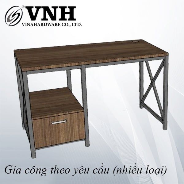 Khung bàn sắt cố định, sơn đen cát - VNH1200725