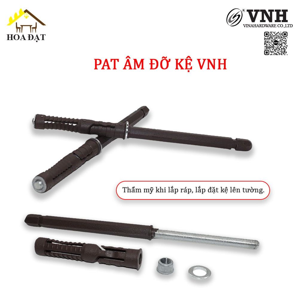 Pat ( bas) âm đỡ kệ Vinahardware phi 10x100mm VNH USS903Z100-USS903Z100