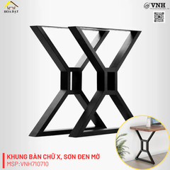 Chân bàn chữ X Vinahardware, sơn đen mờ - VNH710710