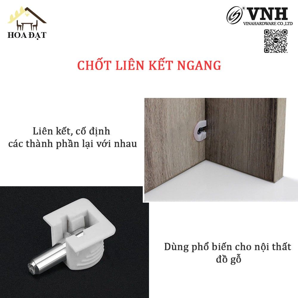 Chốt liên kết ngang Vinahardware màu xám loại 17.5x21mm - CC17521UN