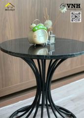 Khung bàn tròn Vinahardware kích thước 500x450mm, sơn đen tĩnh điện - Kiểu dáng loa kèn - VNH500450