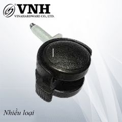 Bánh xe nhựa loại tyren trơn, có khóa, màu đen-CT8233CK50