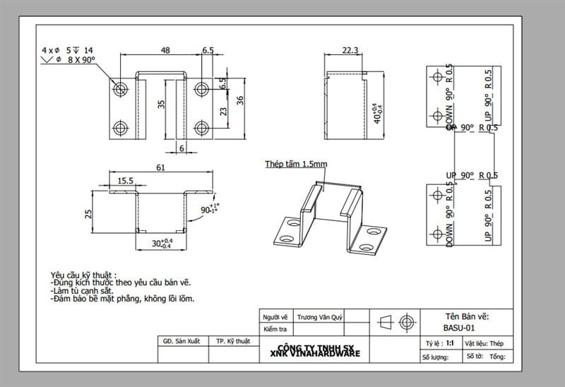 Pat ( Bas) chữ U trắng VNH BB1025W-BB1025W