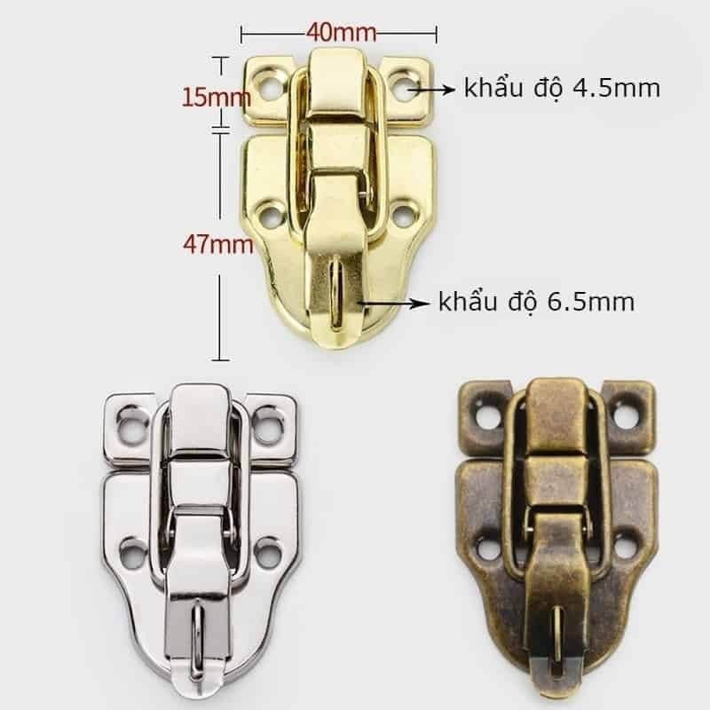 Khóa móc hộp trang điểm Vinahardware loại 40x60mm - KT4060GC