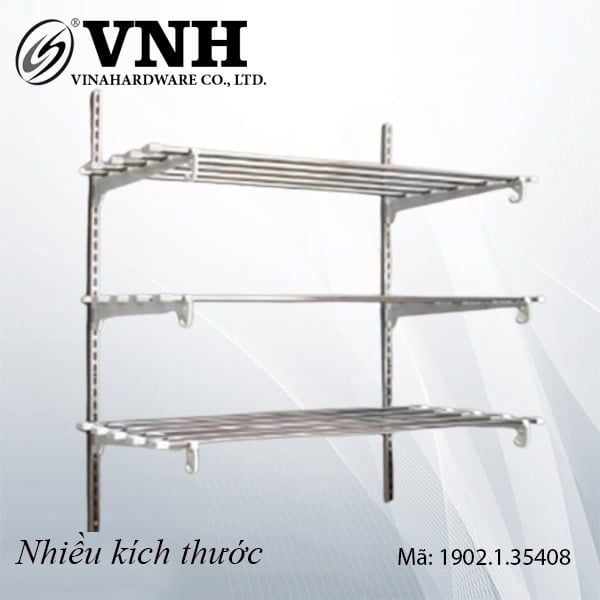 Kệ treo tường 3 tầng, inox Vinahardware - VNH120641