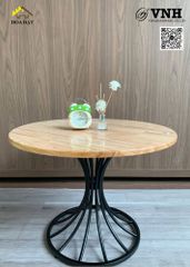 Khung bàn tròn Vinahardware kích thước 500x450mm, sơn đen tĩnh điện - Kiểu dáng loa kèn - VNH500450