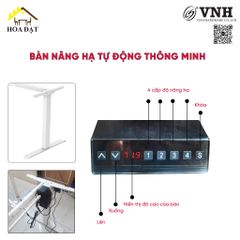 Khung bàn làm việc đứng điều chỉnh tự động Vinahardware, độ cao 2 tầng - VNH101122